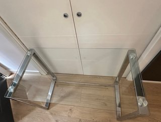 Mesa escritorio cristal y metal