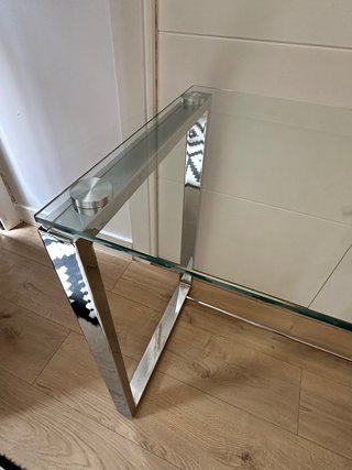 Mesa escritorio cristal y metal