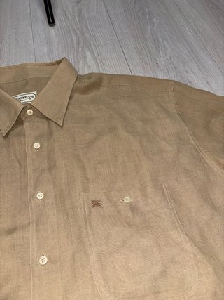 Camisa Burberry Beige Manga Corta