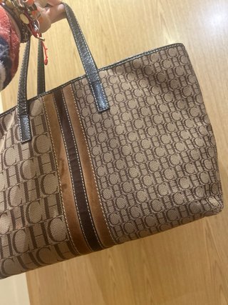 Bolso Tote Carolina Herrera CH Beige Marrón