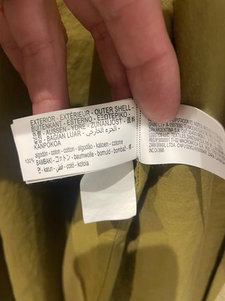 Abrigo Zara Terciopelo Verde Oliva