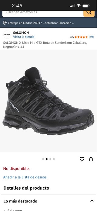 Botas Salomon Gore-Tex Talla 45 1/3