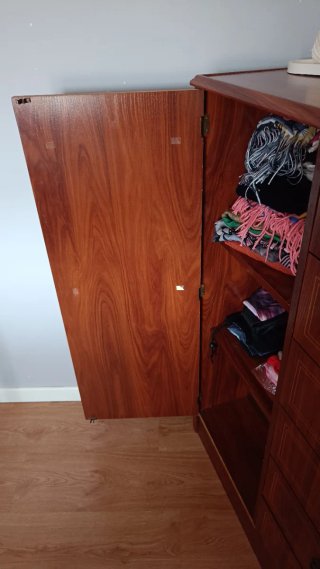 Sinfonier de madera con puerta y cajones.