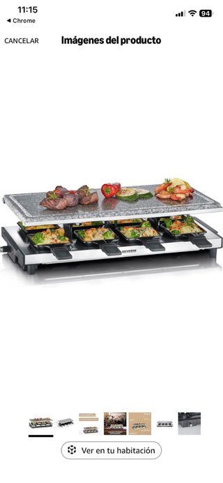 Raclette-Grill con piedra de asar natural Severin