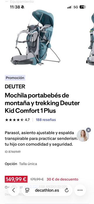 Mochila Portabebés Deuter