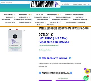 Batería Litio DEYE 5120W 100AH 48V