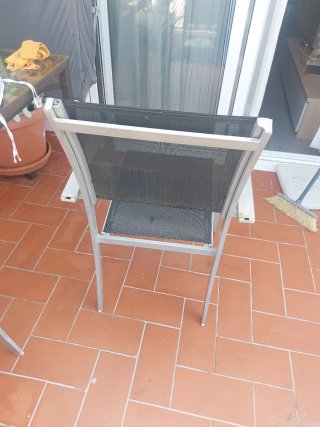 Mesa de terraza cristal y metal