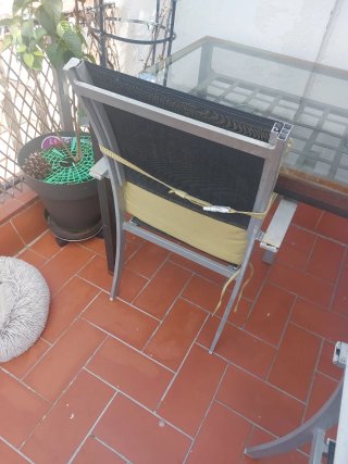Mesa de terraza cristal y metal