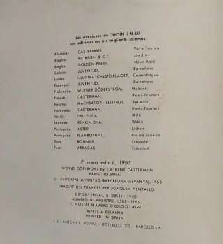 TINTÍN PRIMERA EDICIÓN CATALAN