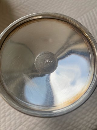 Azucarero, copa y cuenco de plata