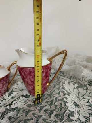 Juego Azucarero y Lechera Porcelana Dorada