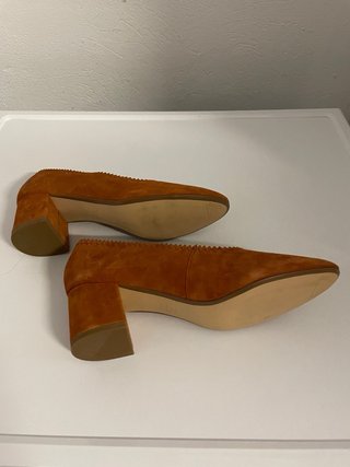 Zapatos Mango Tacon Mujer Naranja T.38 Sin Estrena