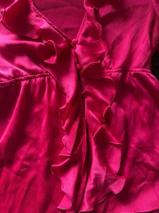 Blusa de Zara Rosa Volantes Talla XS