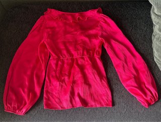 Blusa de Zara Rosa Volantes Talla XS