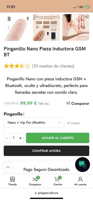 Pinganillo Bluetooth PingaOculto Negro