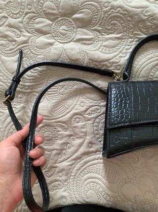 Bolso Balenciaga Negro Cocodrilo Dorado