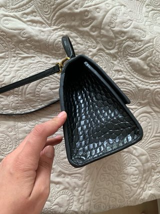 Bolso Balenciaga Negro Cocodrilo Dorado