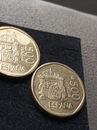 2 Monedas 500 Pesetas Juan Carlos I  1993-1987