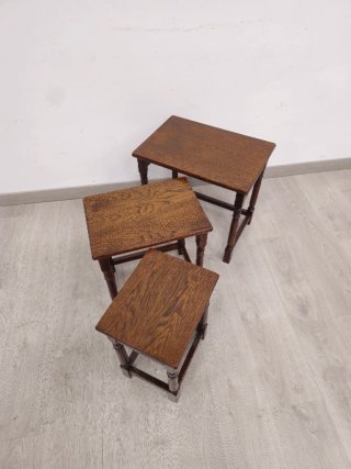 Set di 3 Comodini in Legno Rustico
