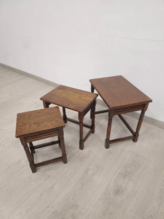 Set di 3 Comodini in Legno Rustico