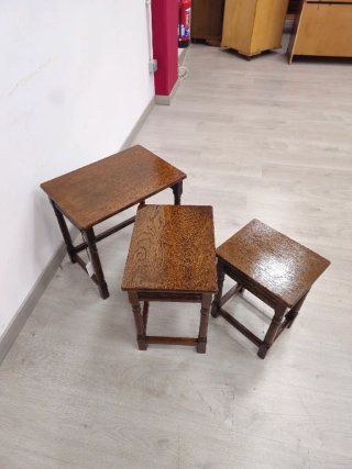 Set di 3 Comodini in Legno Rustico