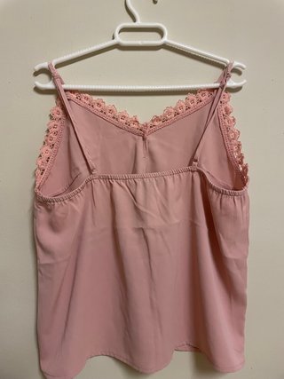 Top Shein rosa encaje tirantes L