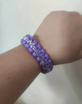 Pulsera Mamá con corazón plata