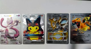 Lote 4 Cartas Pokémon Mewtwo, Pikachu, Arceus, Cha