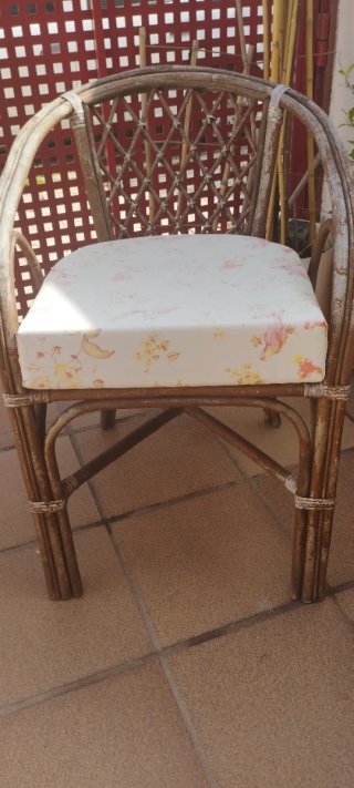 Conjunto caña y mimbre para jardín