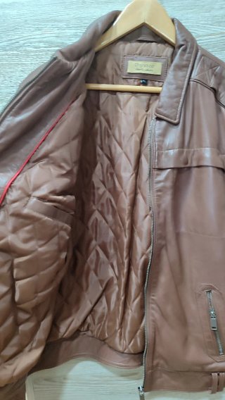 Chaqueta de Piel Marrón Chyston Talla XL pequeña