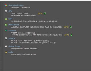 PC da Gaming RTX 4070 / i5-12400F / 32GB RAM / 1TB SSD