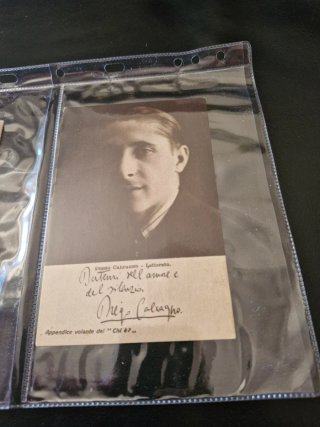 Cartolina autografata Diego Calcagno Letterato