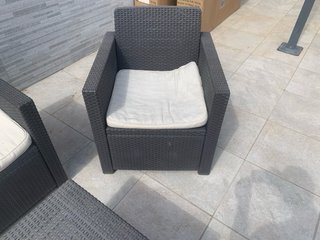 Conjunto Sofás Exterior Ratán Negro