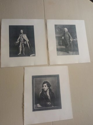 3 Grabados Figuras Históricas Siglo XVIII