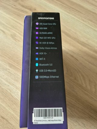 Rocktek G2 Smart Box 4K  Android TV 4g Ram,32g Rom