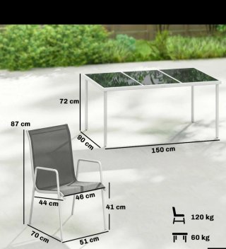 Mesa jardín y 6 sillas