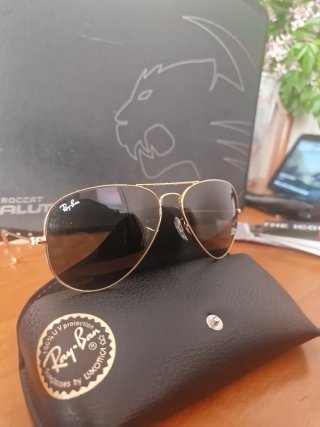 Gafas de Sol Ray-Ban Aviator Doradas Negras