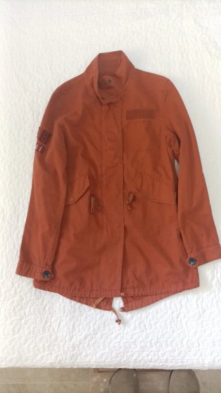 Abrigo parka Naranja Bershka