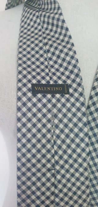 Cravatta Valentino Seta blu e  Bianco