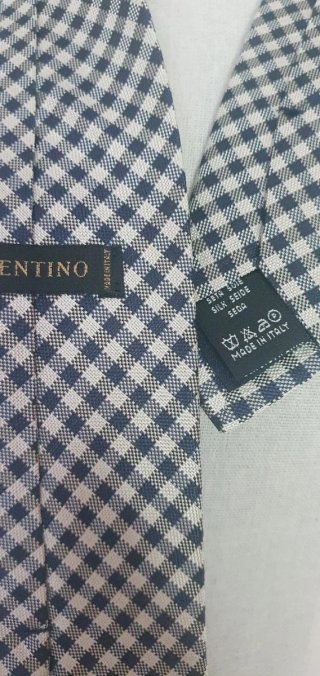 Cravatta Valentino Seta blu e  Bianco