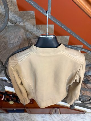 Giacca Biker vera Pelle Morbida Vintage Beige
