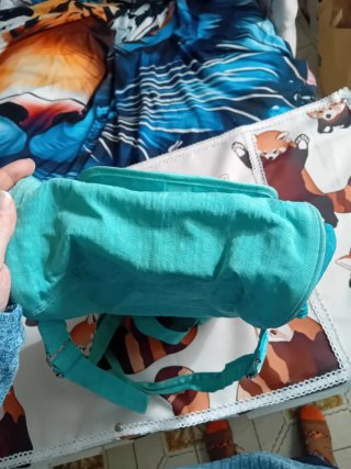 Zaino turchese in tela multitasca