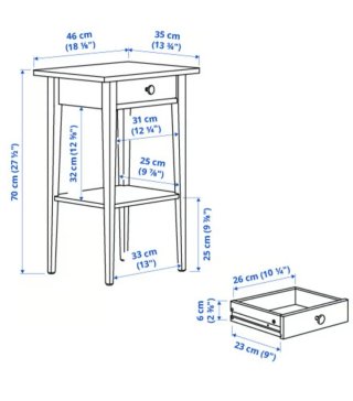 Mesita Noche negra Ikea serie Hemnes