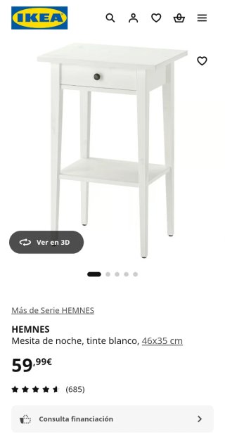 Mesita Noche negra Ikea serie Hemnes