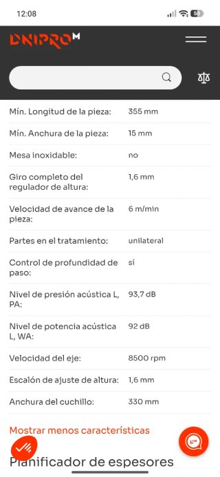 Planificador de espesores Dnipro-M MT-33G Ultra
