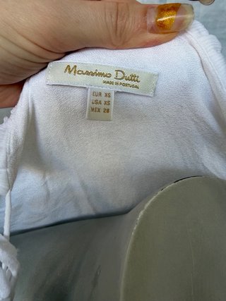 Vestido largo boho Massimo Dutti blanco XS