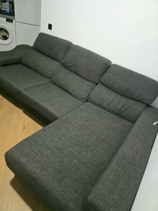 Sofá Chaise Longue Gris 250x80cm