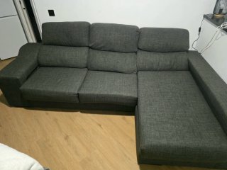 Sofá Chaise Longue Gris 250x80cm