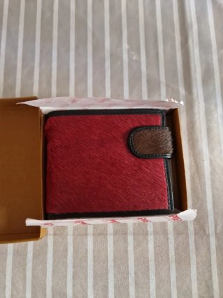 Cartera de piel RFID genuina