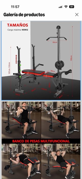 Banco de pesas multifuncional